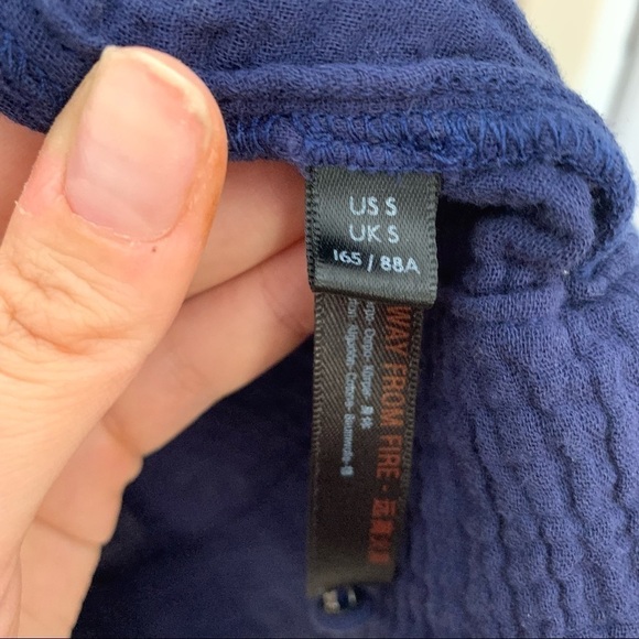 [Anthropologie] Navy Blue Puff Sleeve Brushed Cotton Short Sleeve Dress - Picture 9 of 9